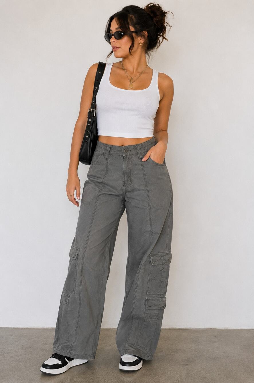 BDG Urban Outfitters Y2K Cargo Pants Women's Large Wide Leg Utility Streetwear